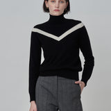V Line High Neck Sweater_Black