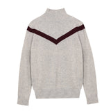 V Line High Neck Sweater_Grey
