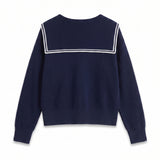 Cashmere Sailor Collar Cardigan_Navy/Ivory