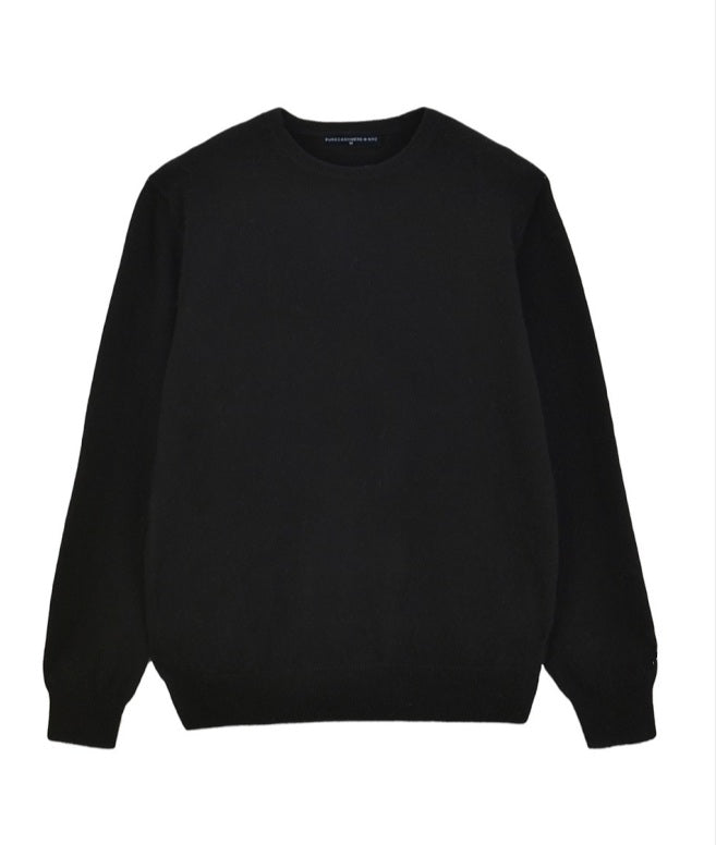 Classic Crew Neck Sweater - Black - Pure Cashmere NYC - image 2