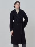 Cashmere Handmade Belted Double Coat_Black