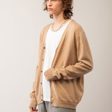 Men V Neck Cardigan_Camel