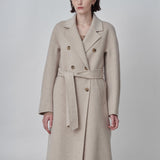 Cashmere Handmade Belted Double Coat_Oatmeal
