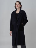 Cashmere Oversized Shearling Pocket Coat_Black
