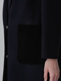 Cashmere Oversized Shearling Pocket Coat_Black