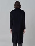 Cashmere Oversized Shearling Pocket Coat_Black