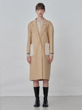 Cashmere Oversized Shearling Pocket Coat_Camel