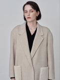 Cashmere Oversized Shearling Pocket Coat_Oatmeal