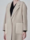 Cashmere Oversized Shearling Pocket Coat_Oatmeal