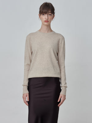 Classic Crew Neck Sweater_Oatmeal