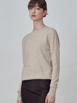 Classic Crew Neck Sweater_Oatmeal