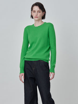 Classic Crew Neck Sweater_Green