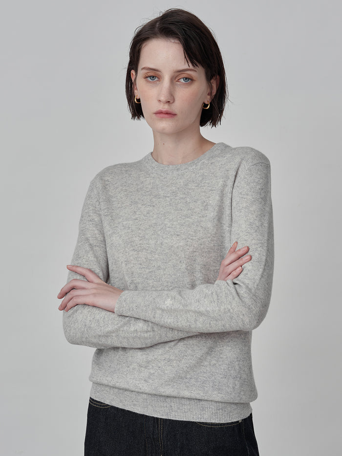 Classic Crew Neck Sweater_Grey