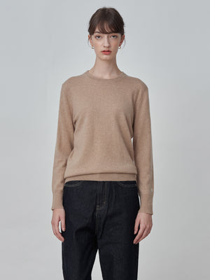 Classic Crew Neck Sweater_Camel
