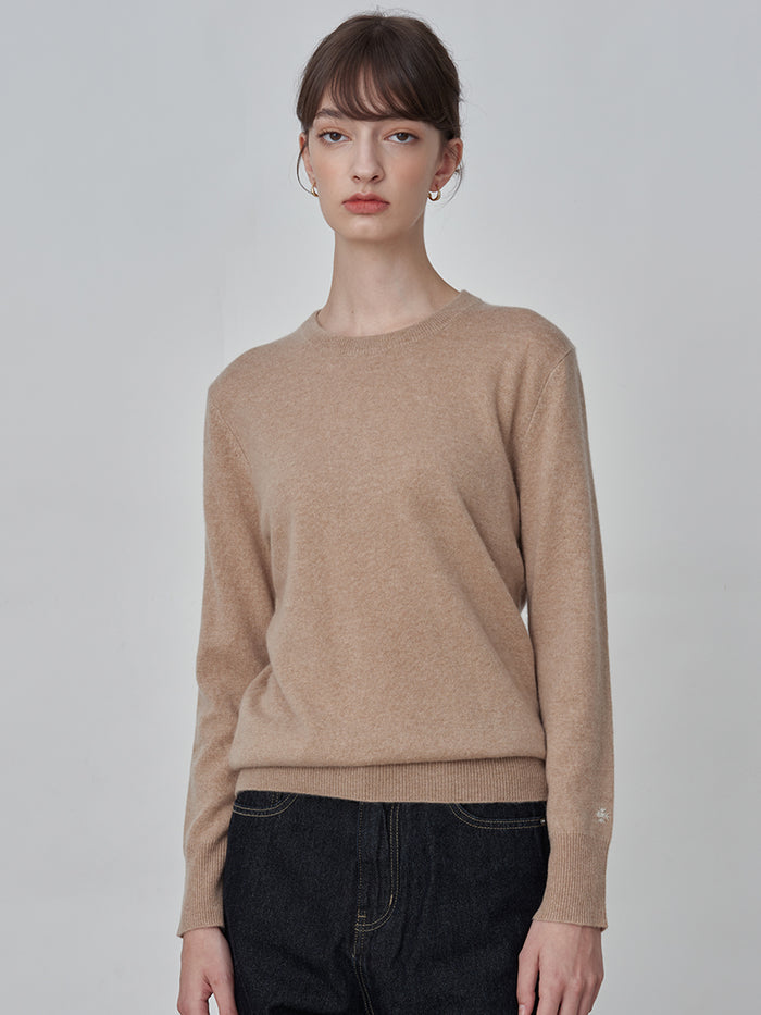 Classic Crew Neck Sweater_Camel