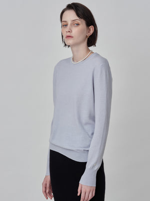 Classic Crew Neck Sweater_Baby Blue