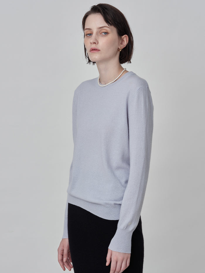 Classic Crew Neck Sweater_Baby Blue