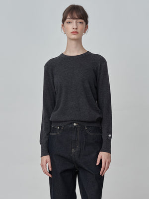 Classic Crew Neck Sweater_Graphite
