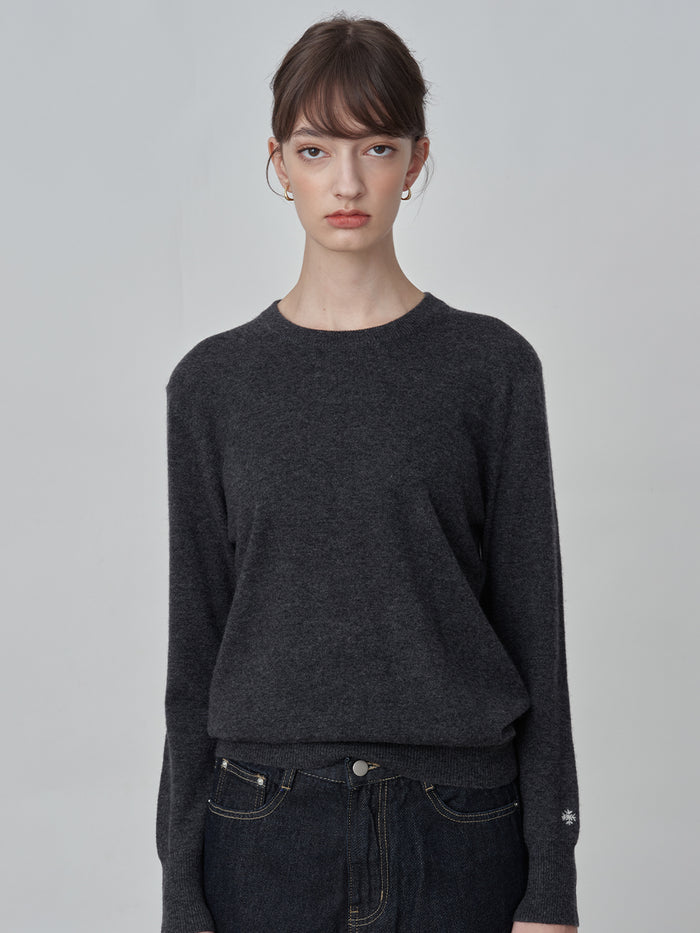 Classic Crew Neck Sweater_Graphite