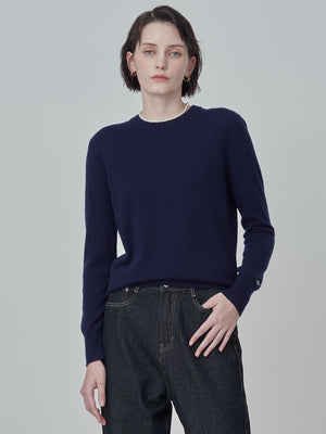 Classic Crew Neck Sweater_Navy