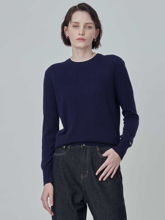 Classic Crew Neck Sweater_Navy
