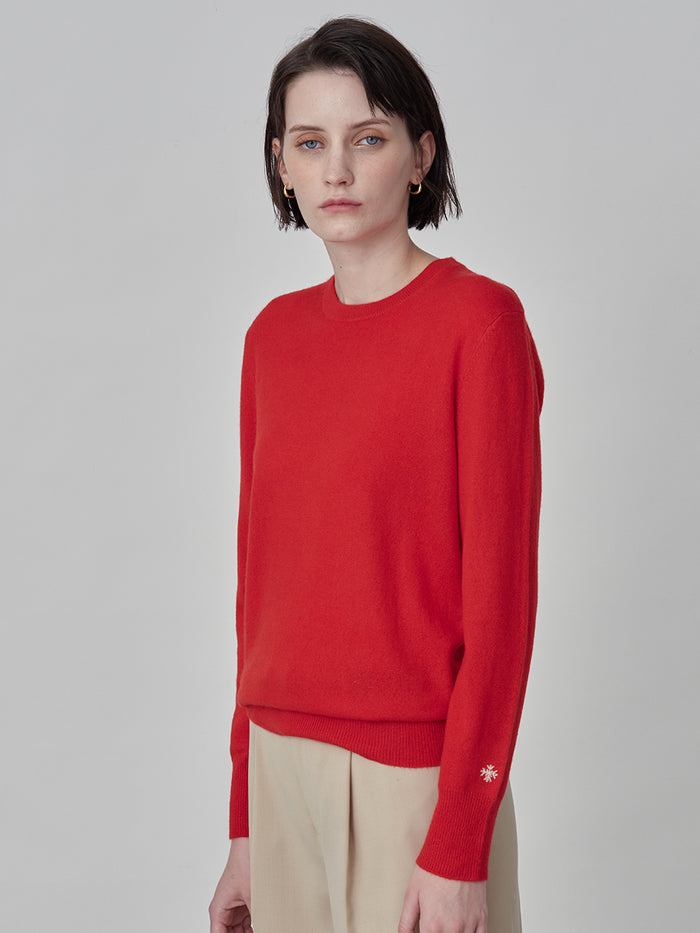 Classic Crew Neck Sweater_Red