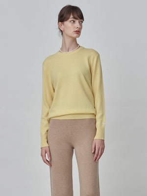Classic Crew Neck Sweater_Yellow