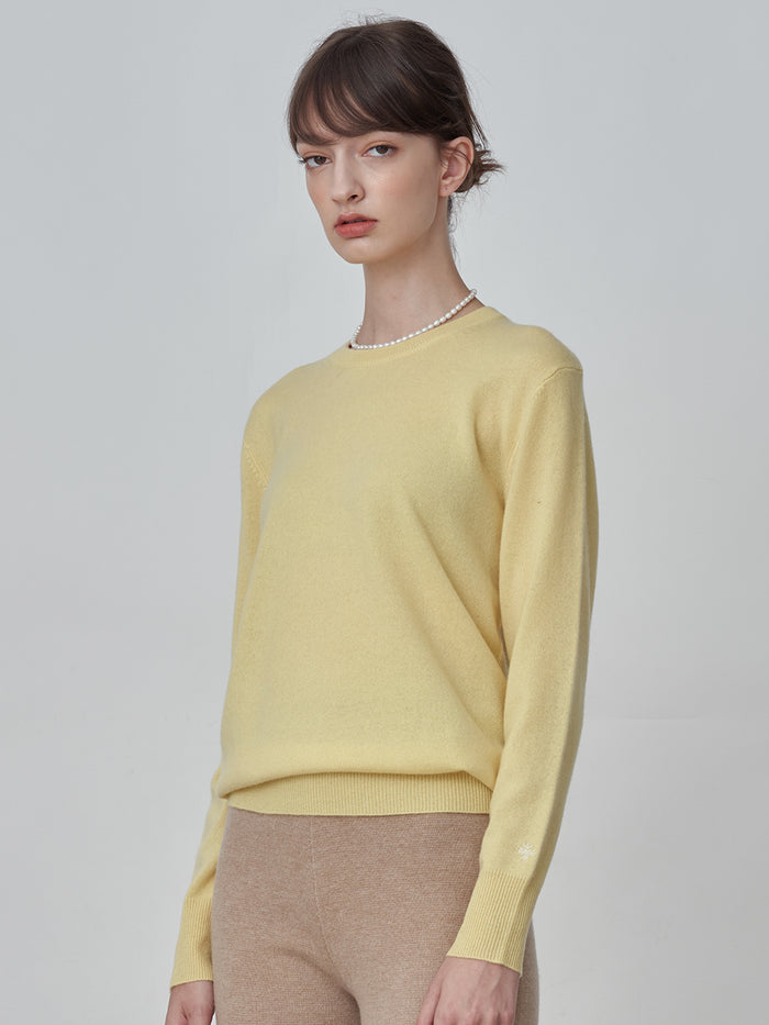 Classic Crew Neck Sweater_Yellow