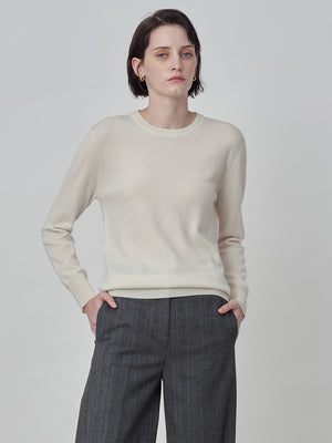 Classic Crew Neck Sweater_Vintage White