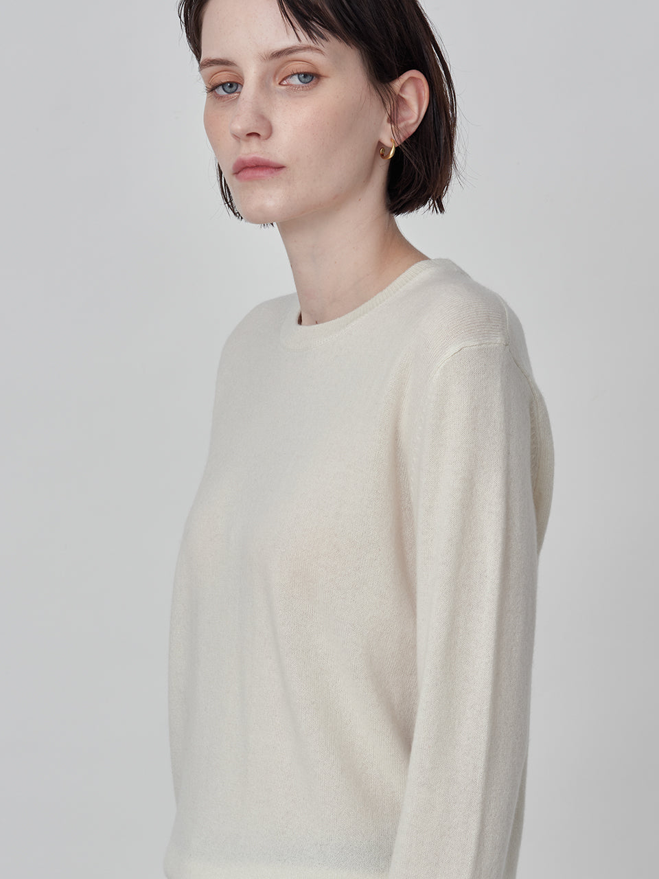 Classic Crew Neck Sweater_Vintage White