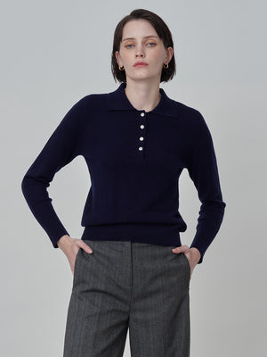 Classic Polo Sweater_Navy