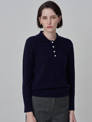 Classic Polo Sweater_Navy