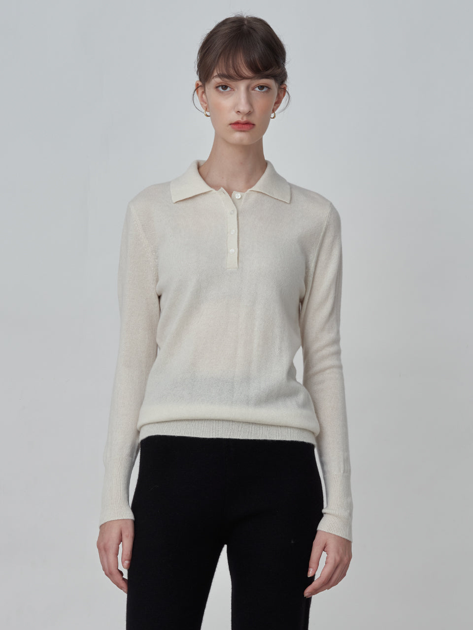 Classic Polo Sweater_Vintage White