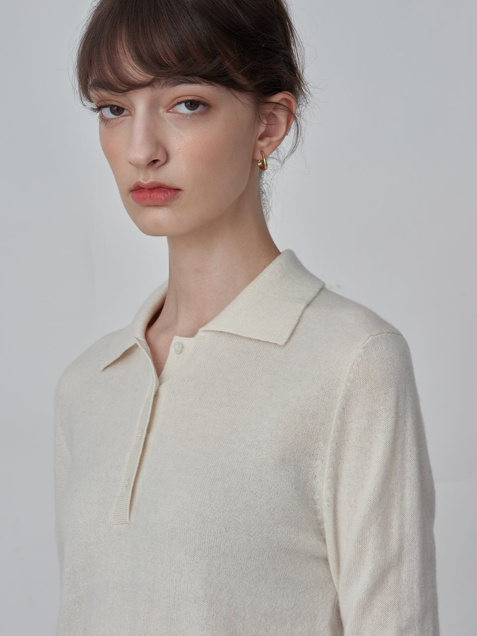 Classic Polo Sweater_Vintage White
