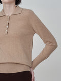 Classic Polo Sweater_Camel