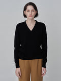 Deep V Neck Sweater_Black