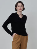 Deep V Neck Sweater_Black
