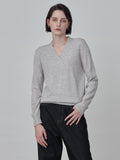 Deep V Neck Sweater_Grey