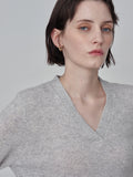 Deep V Neck Sweater_Grey