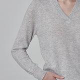 Deep V Neck Sweater_Grey