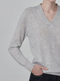 Deep V Neck Sweater_Grey