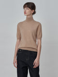 High Neck Shortsleeve_Camel