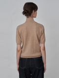 High Neck Shortsleeve_Camel