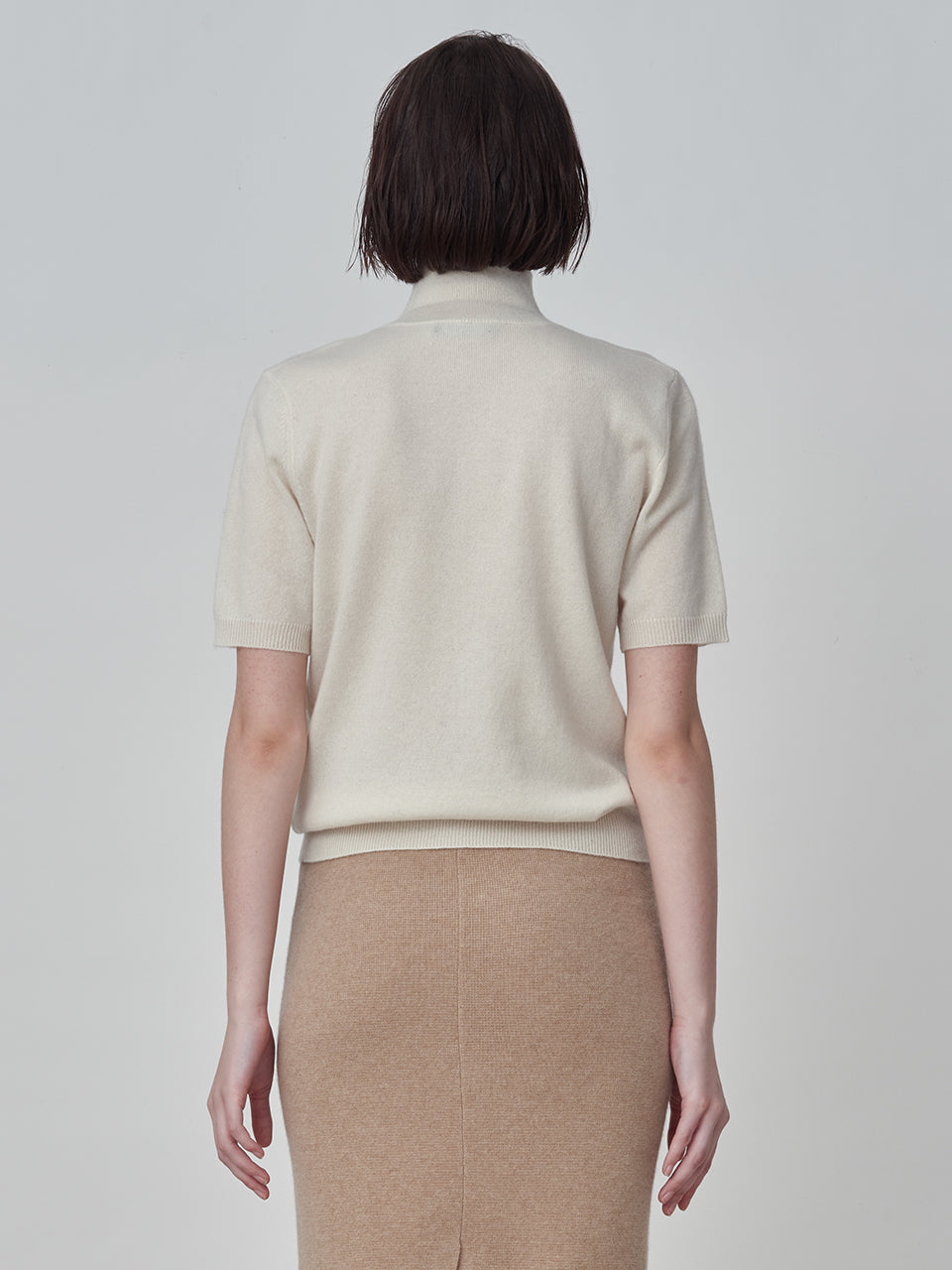 High Neck Shortsleeve_Vintage White