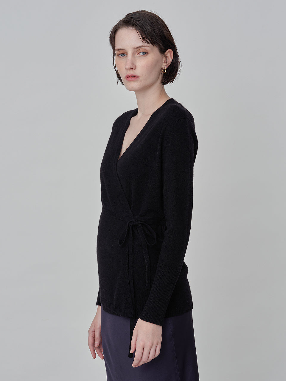 Wrap Cardigan_Black Pure Cashmere NYC
