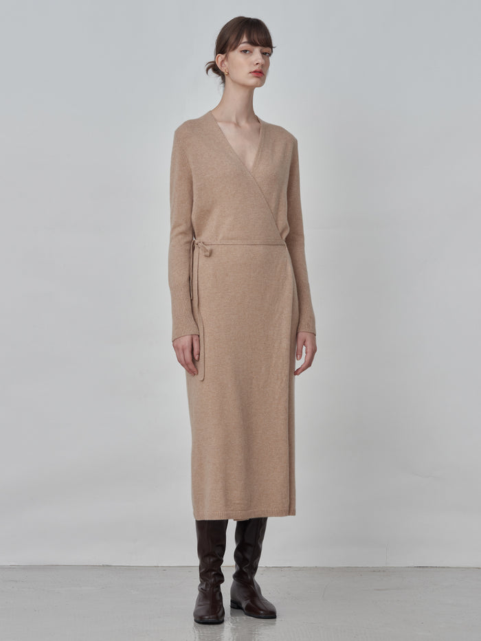 Maxi Wrap Dress_Camel