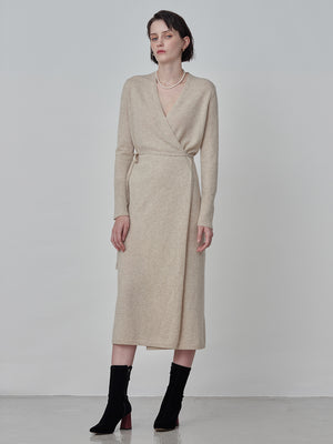 Maxi Wrap Dress_Oatmeal