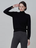 Simple High Neck Sweater_Black
