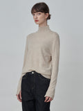 Simple High Neck Sweater_Oatmeal