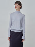Simple High Neck Sweater_Baby Blue